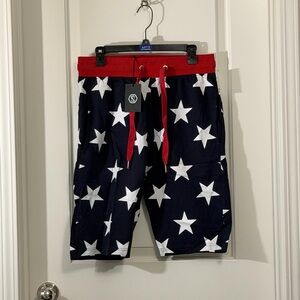 Apex Men's Starry Shorts - Red and Black